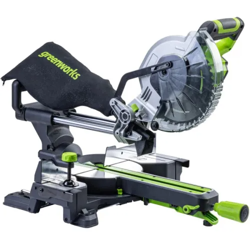 Пила торцовочная 216x30 мм с протяжкой аккумуляторная Greenworks 24V GD24MS216 1501707, бесщеточная, без АКБ и ЗУ
